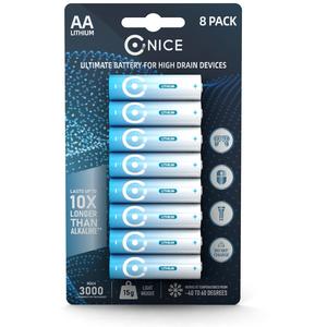 8 x AA - Lithium Batteries High Powered 3000mah Ultimate Power High Quality