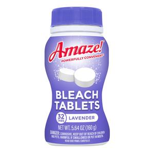 AMAZE Ultra Concentrated Bleach Tablets [32 tablets] - Lavender Scent - for Laundry, Toilet, and Multipurpose Home Cleaning. No Splash Liquid Bleach Alternative Clearance Geniue Stockist