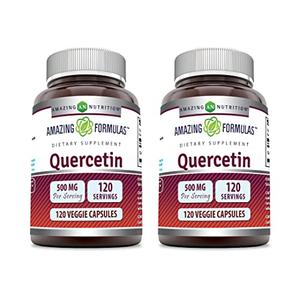 Amazing Formulas Quercetin 500mg Veggie Capsules Supplement | Non-GMO | Gluten Free | Supports Overall Health & Well Being (120 Count | 2 Pack) Sale Cheap Online
