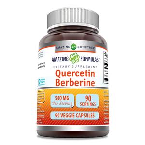 Amazing Formulas Quercetin Berberine - 250mg Berberine and 250mg Quercetin, 90 Veggie Capsules Supplement | Non-GMO | Gluten Free | Made in USA | Ideal for Vegetarians With Mastercard For Sale