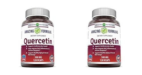 Amazing Formulas Quercetin 500 Mg, 120 VCaps - Dietary Supplement, Vegan Capsules, Non-GMO, Gluten Free - Optimal With A Balanced Diet and Regular Exercise Cheap View