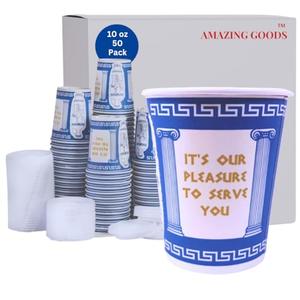 AMAZING GOODS [50 Pack 10 oz NEW YORK Paper Coffee Cups, Disposable Paper Coffee Cup with Lids, Hot/Cold Beverage Discount Store