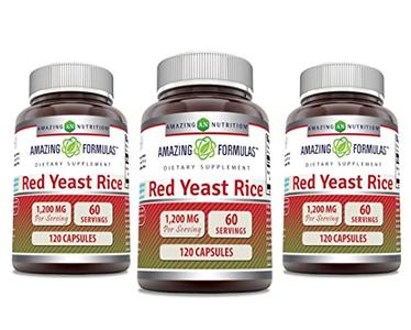 Amazing Formulas Red Yeast Rice 1200mg Per Serving Capsules Supplement | Non-GMO | Gluten Free | Made in USA (120 Count | 3 Pack) Pictures Cheap Pice