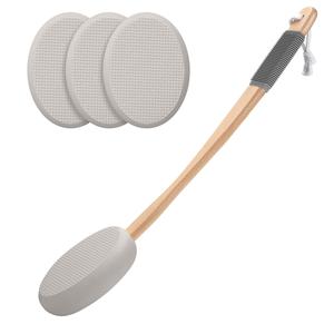 AmazerBath Lotion Applicator for Back, Feet, 4 Replaceable Pads with 1 Long Handled, Back Sunscreen Applicator for Elderly, Women, Apply Cream Medicine Skin Cream Moisturizer Sunscreen Tanner, Gray Looking For Cheap Pice