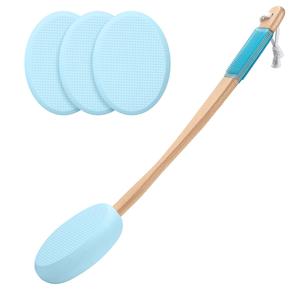 AmazerBath Lotion Applicator for Back, Feet, 4 Replaceable Pads with 1 Long Handled, Back Sunscreen Applicator for Elderly, Women, Apply Cream Medicine Skin Cream Moisturizer Sunscreen Tanner, Blue Release Dates Authentic