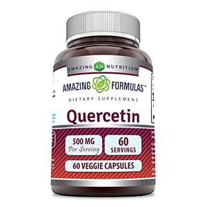 Amazing Formulas Quercetin 500mg Veggie Capsules Supplement | Non-GMO | Gluten Free | Supports Overall Health & Well Being (60 Count) With Credit Card