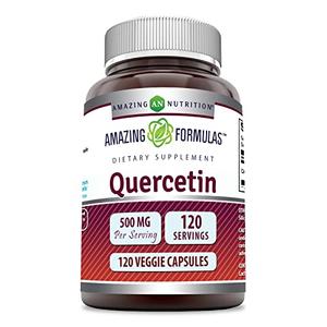 Amazing Formulas Quercetin 500mg 120 Veggie Capsules Supplement - Non-GMO - Gluten Free - Supports Overall Health & Well Being Clearance Newest