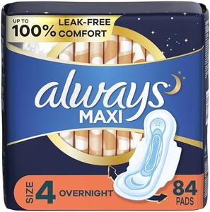 Always Maxi Overnight Pads with Wings, Size 4, Overnight, Unscented, 84 CT Discount Classic