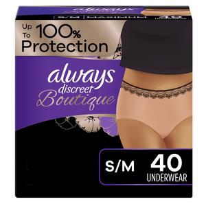 Always Discreet Boutique Adult Incontinence & Postpartum Underwear for Women, Disposable, Maximum Protection, Peach, Small/Medium, 20 Count x 2 Pack (40 Count total) Cheap Sale Supply