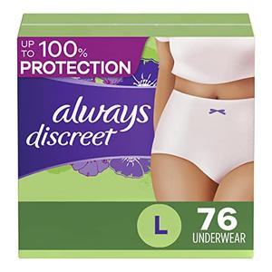 Always Discreet Adult Incontinence Underwear for Women and Postpartum Underwear, up to 100% Bladder Leak Protection, L Maximum, 76 Count Cheap Footlocker Finishline
