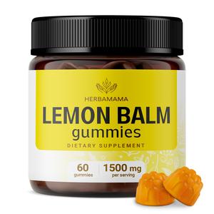 HERBAMAMA Lemon Balm Gummies - Lemon Balm Supplements for Mood and Brain Support - Calming Gummies with Calm and Relaxing Formula - Lemon Balm Herb Melissa Officinalis - 60 Vegan Gummies Websites Online