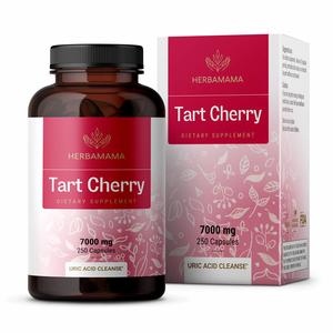HERBAMAMA Tart Cherry Extract Capsules - Tart Cherry Extract Supplement -Nutritional Tart Cherry Capsules - Non-GMO 7000 mg, 250 Caps Buy Cheap Largest Supplier