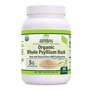 Herbal Secrets USDA Organic Whole Psyllium Husk 16 oz Powder Supplement | 5 Grams Per Serving | 136 Servings | Non-GMO | Gluten Free | Made in USA Cheap Official