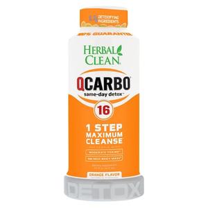 Herbal Clean QCarbo16 Same-Day Detox Drink, 1-Step Maximum Cleanse, Orange, (16 fl oz) Free Shipping Fast Delivery