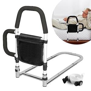 HEPO Bed Rails for Elderly Adults with Storage Pocket, Bed Assist Rail with Dual Grab Bars for Easily Getting in & Out of Bed, Bed Rail Fits King, Queen, Full, Twin Bed, Support Up to 300lbs Visit