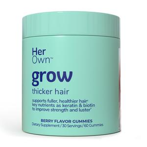 Her Own Grow Gummies, Promotes Thicker Hair, With Biotin, Keratin & Horsetail, Supports Fuller Hair, Healthy Hair Growth, Berry Flavor, 60 Gummies Best Pices Sale Online