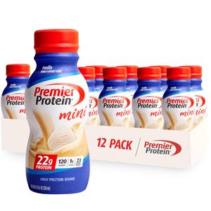 Premier Protein Shake MINIs, Vanilla, 22g Protein, 120 Calories, 1g Sugar, 8.75fl oz, Pack of 12 Sale Fast Delivery