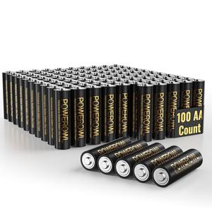 POWEROWL High Capacity Alkaline AA Batteries 100 Pack, 1.5v Long Lasting Double A Battery, 10-Year Shelf Life Clearance Outlet
