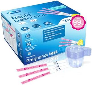 Pregnancy Tests with Cup, HEAL-CHECK Bulk Pregnancy Test Strips for Home Detection, Over 99% Accuracy, Individually Wrapped, 5mm Width HCG Test Kit, Fertility Value Pack, FSA HSA Eligible, 70 Count Where To Buy Cheap Real