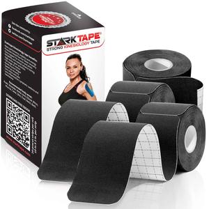 Precut Kinesiology Tape Bulk - 3 Pack Rolls for Knee, Shoulder, Wrist, Muscles, Ankle - Designed to Support Athletic Performance, Sports Kt Pain. Waterproof, Kinesio Guide - Rock Tex Black Clearance Online Fake