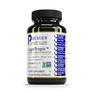 Premier Research Labs Cognitropic Brain & Focus Support Supplement 120 Vegan Capsules Spearmint, Rosemary, Choline, Coffee Fruit Extract View Cheap Online