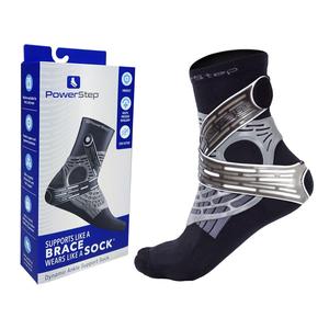 Powerstep Unisex's Dynamic Stability, Ankle Brace and Compression Sock, for Flexibility, Support and Injury Prevention, Black, Left Medium Discount Best Pices