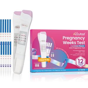 Pregnancy Test Weeks Indicator - Combo Pack 12 Tests, 2X Pregnancy Weeks Test Sticks 25 MIU/ml, 10x Pregnancy Test Strips 10 MIU/ml, Ultra Early 2 Ways Check - Tells You How Many Weeks (12 Tests) Cheap Store