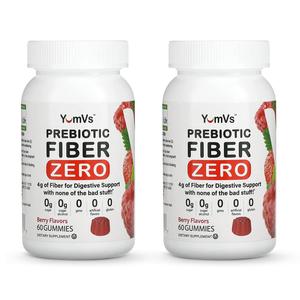 Prebiotic Fiber Zero Gummies by YumVs | Keto Friendly Sugar Free Supplement for Women & Men | 4 g Fiber for Digestive Support | Natural Berry Flavor Chewables-60 Count (Pack of 2) Sale Latest