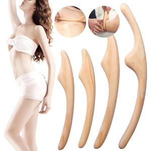 Lymphatic Drainage Massager Wooden Gua Sha Scraper Body Acupressure Therapy Tool Body Shaping Massager Relieve Muscle Fatigue Low Pice Fee Shipping