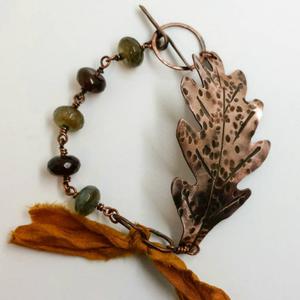 Copper Oak Leaf Bracelet Cheap Sale Visit New