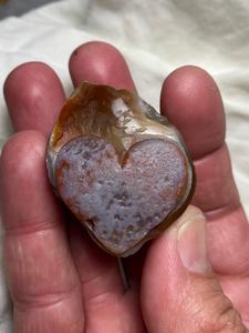 Heart Carving Red, White and Blue Lake Superior Agate Buy Cheap How Much