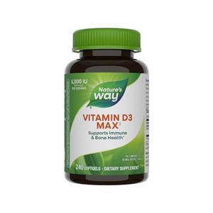 Nature's Way Vitamin D3 Max**, High Potency Vitamin D3, Supports Healthy Bones and Teeth*, Supports Immune Health*, 5000 IU (125 mcg) per Serving, 240 Softgels (Packaging May Vary) 2025 Newest Sale Online