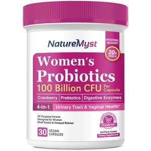 NatureMyst Womens Probiotics 100 Billion, 20 Targeted Strains with Organic Cranberry Extract, Prebiotics & Plant-Based Digestive Enzymes, Vaginal & UT Support, Digestive Comfort, Shelf Stable Outlet Cheap Pices