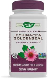 Nature's Way Premium Blend Echinacea Goldenseal 900 mg per Serving 180 Capsules Countdown Package Cheap Online