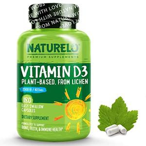 NATURELO Vitamin D - 2500 IU - Plant Based from Lichen - Natural D3 Supplement for Immune System, Bone Support, Joint Health - Vegan - Non-GMO - Gluten Free - 180 Mini Capsules Geniue Stockist Cheap Online