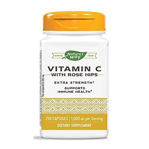 Nature's Way Vitamin C with Rose Hips; 1000 mg Vitamin C per Serving; 250 Capsules Pay With Visa Cheap Online