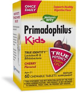 Nature's Way Primadophilus Probiotic Kids - Once Daily Probiotic - 3 Billion CFU - Children's Probiotic for Digestive Flora Support* - Cherry Flavored - 60 Chewables Outlet Excellent