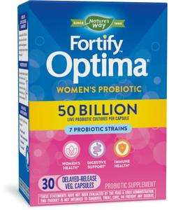 Nature's Way Fortify Optima Daily Probiotic for Women, 50 Billion Live Cultures, Digestive and Immune Health Support Supplement*, 30 Vegan Capsules Buy Cheap Very Cheap