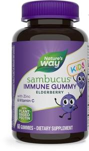 Nature's Way Sambucus Immune Gummies for Kids, Immune Support Gummies*, with Black Elderberry Extract, Vitamin C and Zinc, 60 Gummies (Packaging May Vary) Cheap Sale 100% Original
