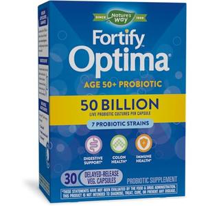 Nature's Way Fortify Optima Optima Adult 50 Daily Probiotic, 50 Billion Live Cultures, 7 Strains, 30 Capsules Discount Pay With Visa