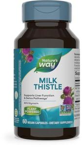 Nature's Way Milk Thistle, Supports Liver Function & Detox Pathways*, 175 mg Milk Thistle Seed Extract Standardized to 80% Silymarin per Serving, Vegan, 60 Capsules (Packaging May Vary) Newest Online