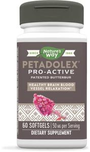Nature's Way Petadolex Pro-Active, Blood Vessel Health and Relaxation in the Brain with Patented Butterbur*, 60 Softgels Marketable For Sale