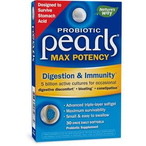 Nature's Way Probiotic Pearls Max Potency for Men and Women, Digestive and Immune Health Support* Supplement, 30 Softgels 2025 Unisex Cheap Pice