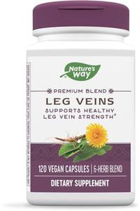 Nature's Way Leg Veins - Supports Healthy Leg Vein Strength* - 6-Herb Blend - With Horse Chestnut Extract, Dandelion - Vegan & Gluten Free - 120 Vegan Capsules Best Pices Online