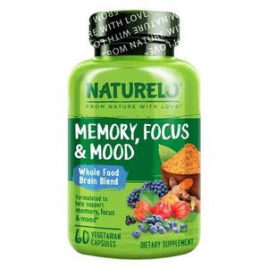 NATURELO Whole Food Brain Blend Supplement, Helps Support Memory, Focus and Mood - 60 Vegetarian Capsules Purchase Sale Online