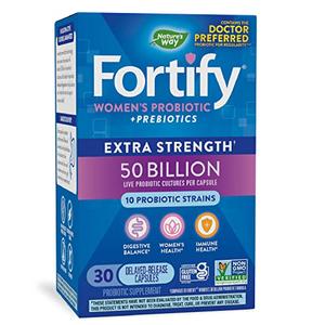 Nature's Way Fortify Extra Strength Probiotics for Women Prebiotic, Digestive and Immune Health Support Supplement*, 30 Capsules Outlet Low Pice