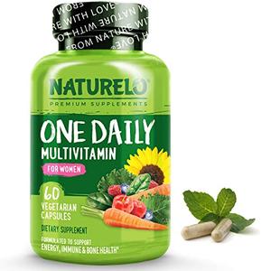 NATURELO One Daily Multivitamin for Women - Energy Support - Whole Food Supplement to Nourish Hair, Skin, Nails - Non-GMO - No Soy - Gluten Free - 60 Capsules - 2 Month Supply Free Shipping Best Pices