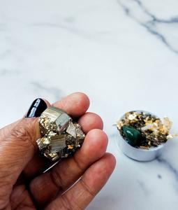 Abundance Spell Candle Pyrite Cluster Gift Set Clearance Tumblr