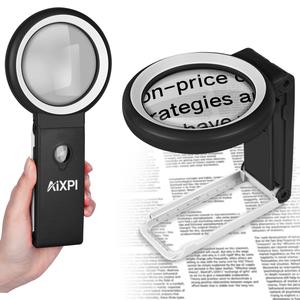 30X 40X Magnifying Glass with Light and Stand, Large Lighted Magnifying Glass 18 LED Illuminated Handheld Magnifier for Reading Close Work Coins Jewelry Macular Degeneration (Black) Sale Wiki