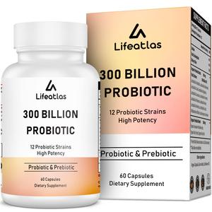 300 Billion CFU Probiotics - Probiotics for Women and Men, 12 Probiotic Strains Plus Prebiotic, for Immune & Digestive, Gut Health, Gas Bloating, Shelf Stable - 60 Capsules New Styles For Sale